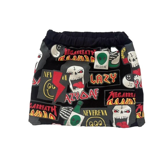 Lazer Heaven Unique LazyAf Mega Breath Alien Horror Mini Skirt Size Small‎ - Picture 1 of 7